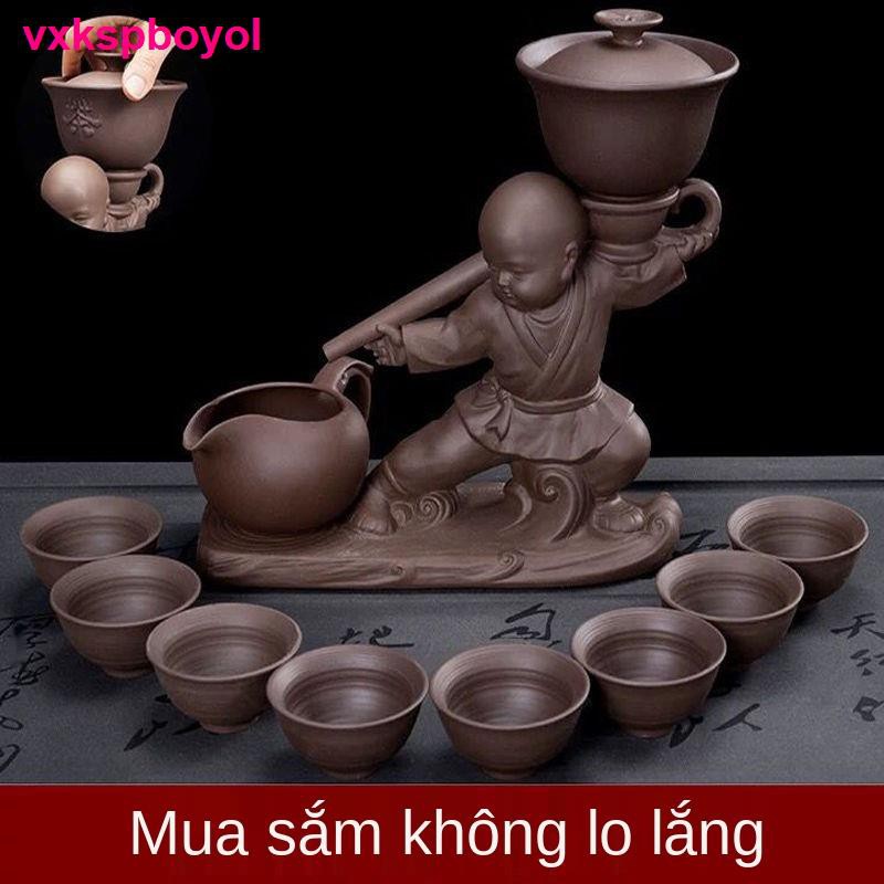 đồ ăn> Bộ ấm trà gốm sứ gia dụng bán tự động kung fu đặc biệt tặng tách sáng tạo Người đàn ông bằng đá cối xay