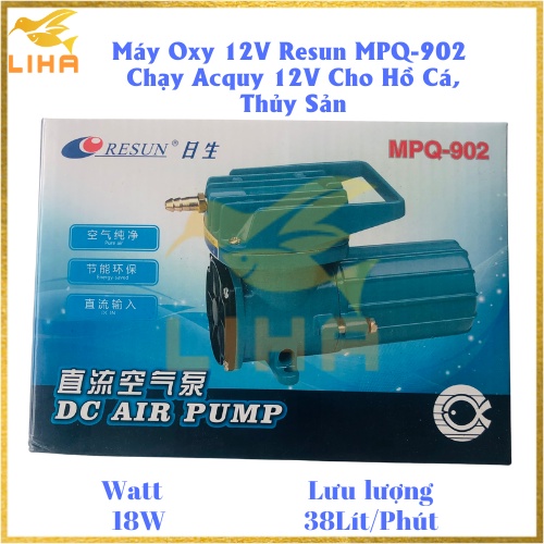 Máy Oxy 12V Resun MPQ-902  - Máy Oxi Chạy Acquy 12V Cho Hồ Cá, Thủy Sản