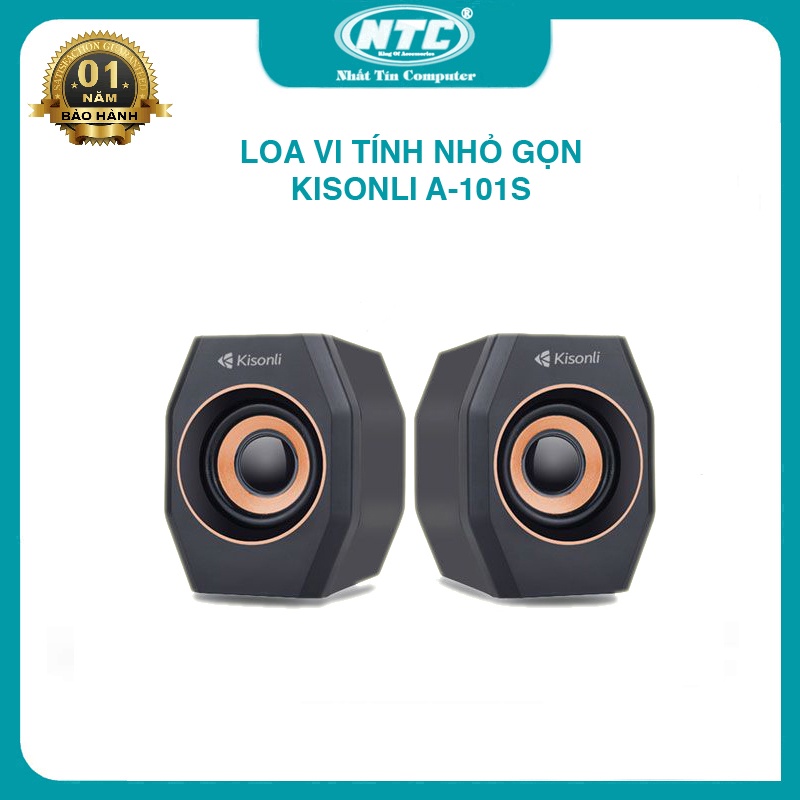 Loa vi tính 2.0 Kisonli A-101S thiết kế nhỏ gọn âm thanh hay (Đen) Nhất Tín Computer