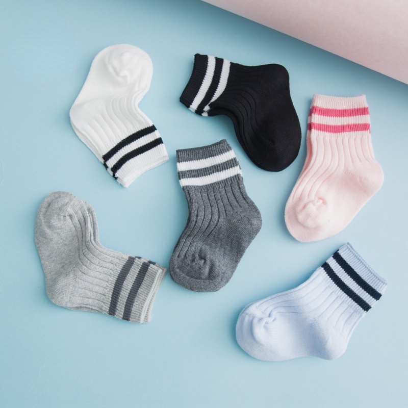 Vớ Cotton Dày Dặn Họa Tiết Kẻ Sọc Dành Cho Bé 0-3 Tuổi