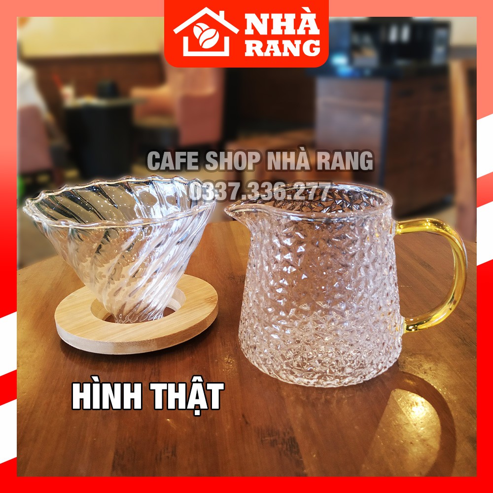 Combo pha cafe V60 gồm phễu và bình | Cafe Nhà Rang