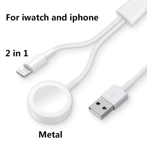 2 in 1 Wireless Charger for Apple Watch Series 1 2 3 4 USB Magnetic Charging Cable for iPhone 7 8 X