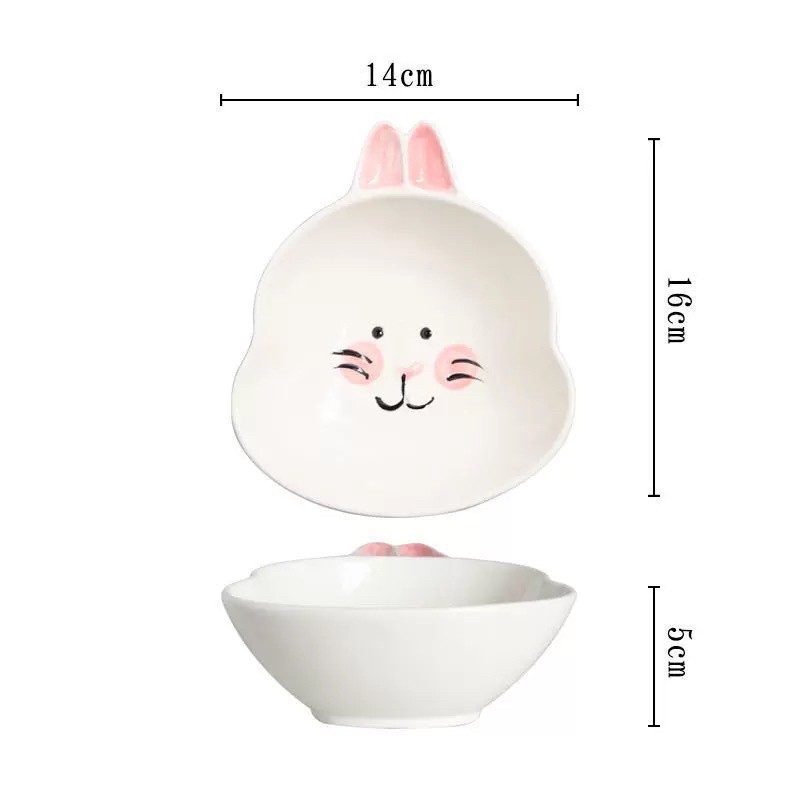 Bát Ăn Dặm Cho Bé Hình Thỏ Trắng Dễ Thương, Chén Ăn Dặm Kiểu Nhật Cao Cấp