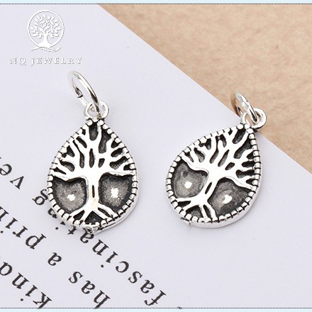 Charm bạc giọt nước hình cây treo - NQ Jewelry