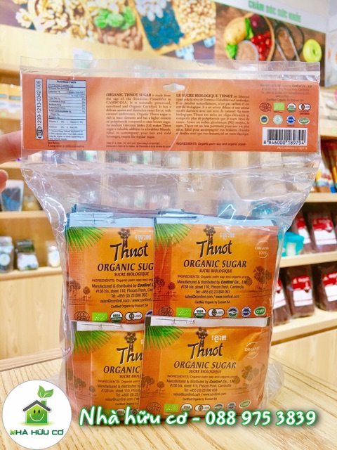 Đường thốt nốt hữu cơ Campuchia set 50 gói 250gr - Date: 10/2024
