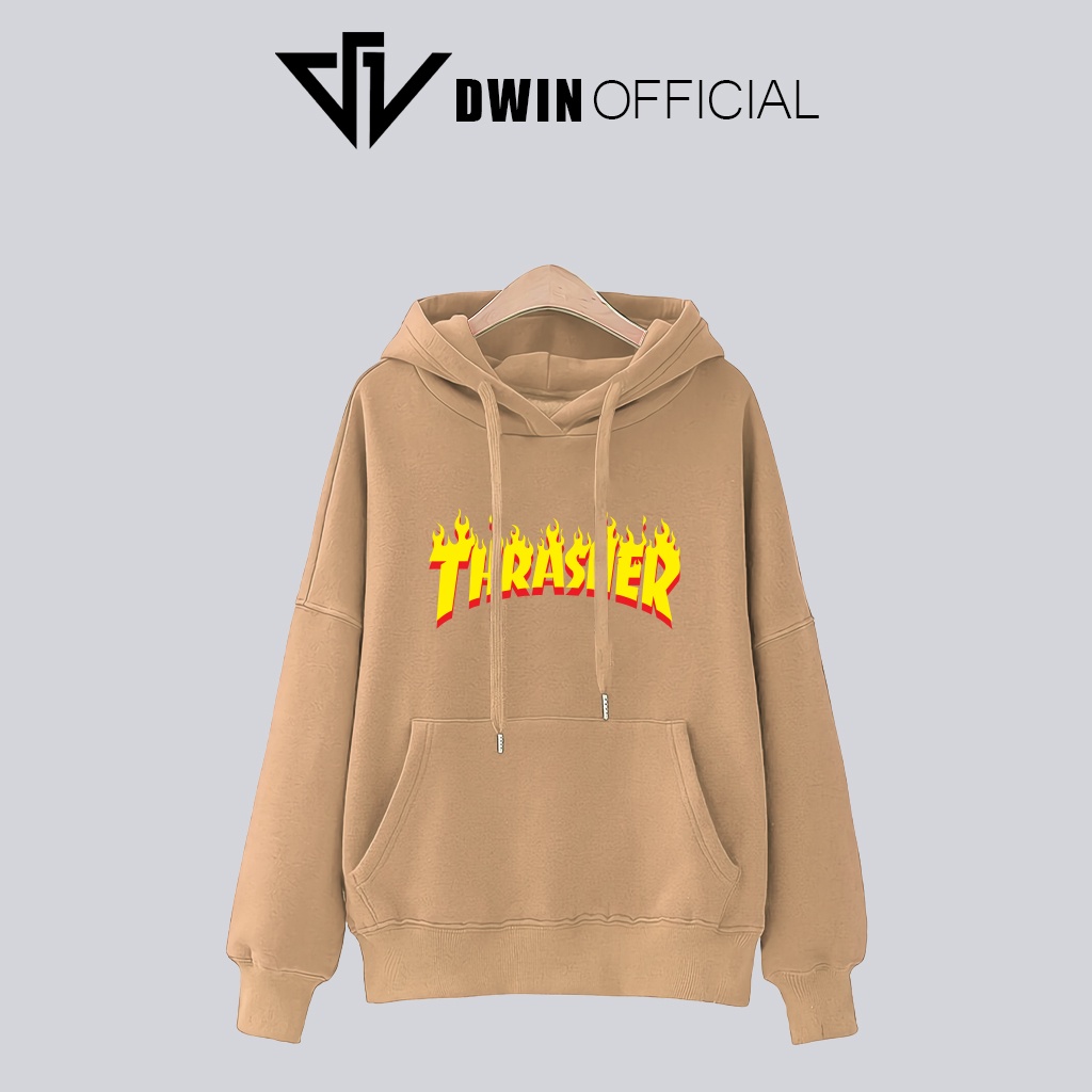 Áo hoodie Thrasher nỉ unisex DWIN basic nam nữ form rộng oversize local brand SP00055