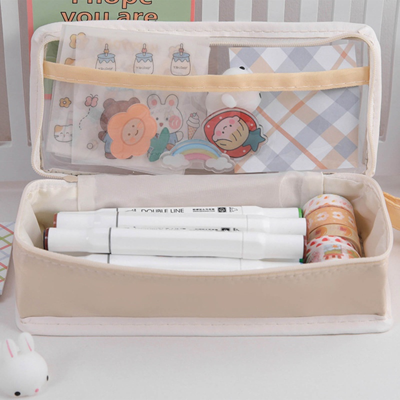 Seng Túi Đựng Bút Chì Vệ Sinh Phối Khóa Kéo Đáng Yêu Trong Suốt Dành Cho Du Lịch Trẻ Em Người Trẻ