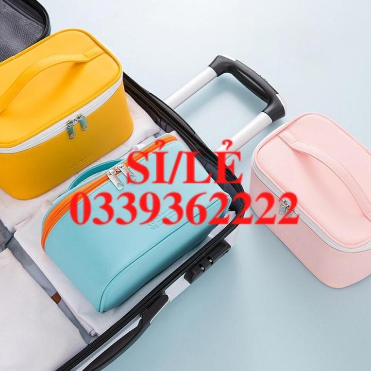 [ COCOLOVE ] Túi đựng mỹ phẩm đồ trang điểm hình hộp bằng da trơn (TD05)  HAIANHSHOP