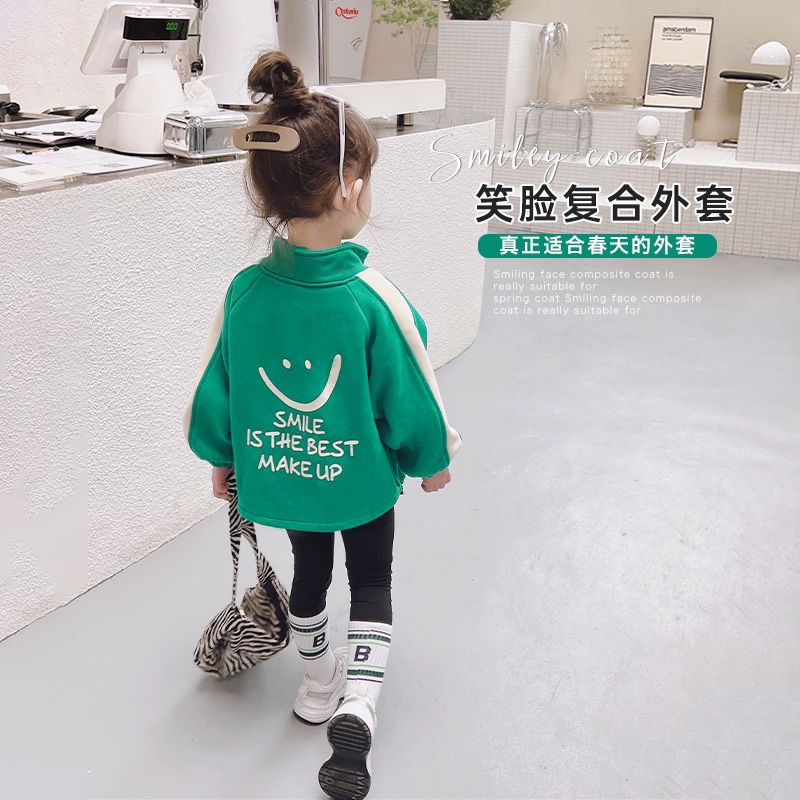 Áo Khoác Bóng Chày In Chữ Phong Cách Hàn Nhật Mới 2022 Cho Bé Gái