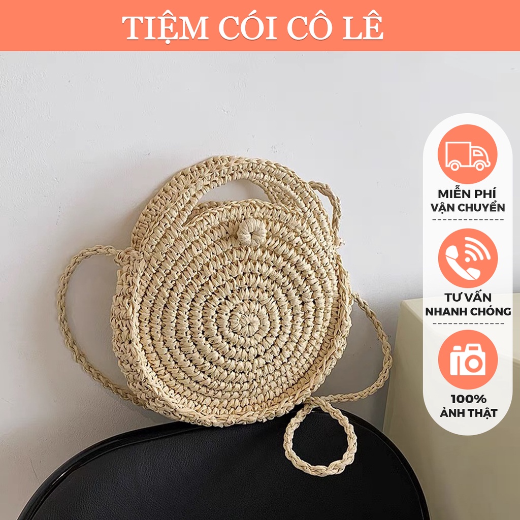 Túi cói dạng tròn xoắn ốc sên đi biển siêu xinh - Tiệm Cói Cô Lê