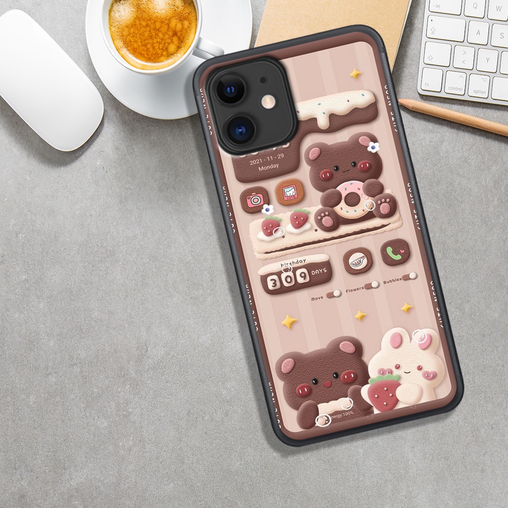 Ốp Lưng  IPHONE 11 - 11 PRO - 11 PROMAX ,  In Hình Gấu Chocolate đáng yêu.