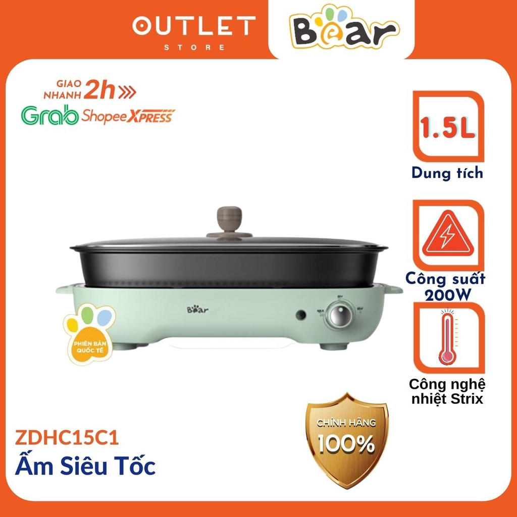 Nồi Lẩu Nướng Đa Năng 3 in 1 Bear SUBE004