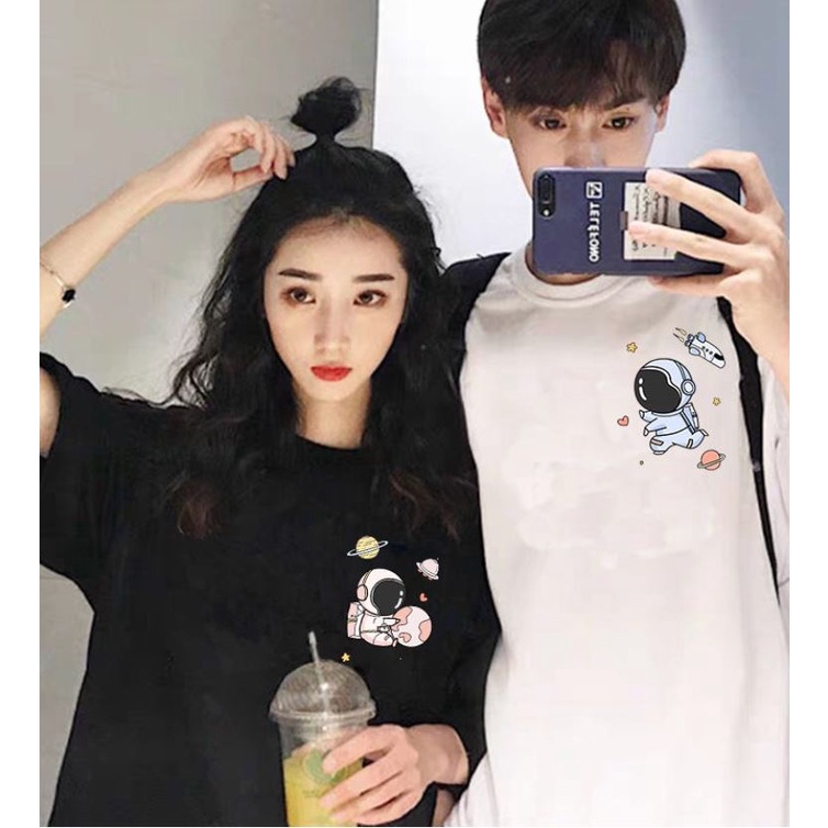 Áo phông form rộng, Áo đôi tay lỡ unisex phi hành gia cá tính cực chất | BigBuy360 - bigbuy360.vn