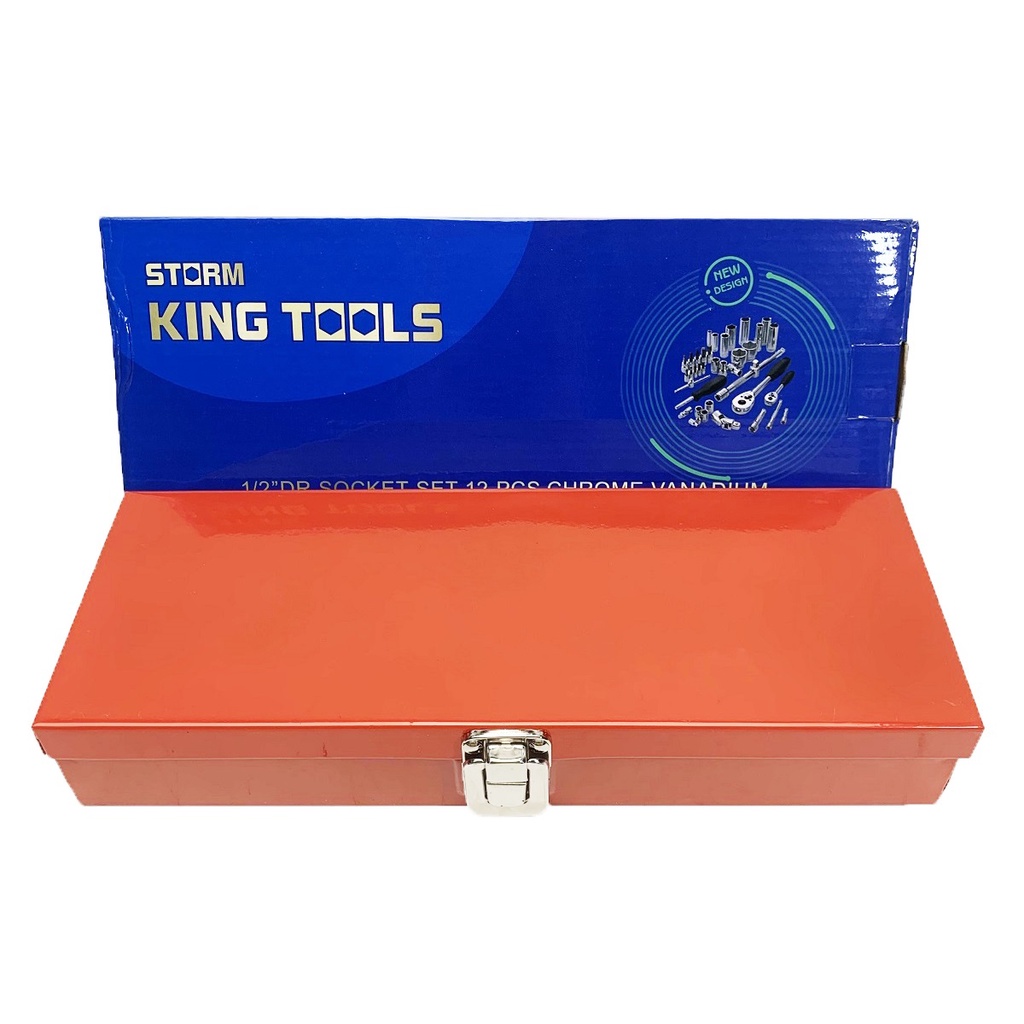 Bộ tuýp 12 chi tiết 1/2&quot; King Tools 8-24mm, cần siết tự động, típ nối 1/2&quot;, công tắc đảo chiều