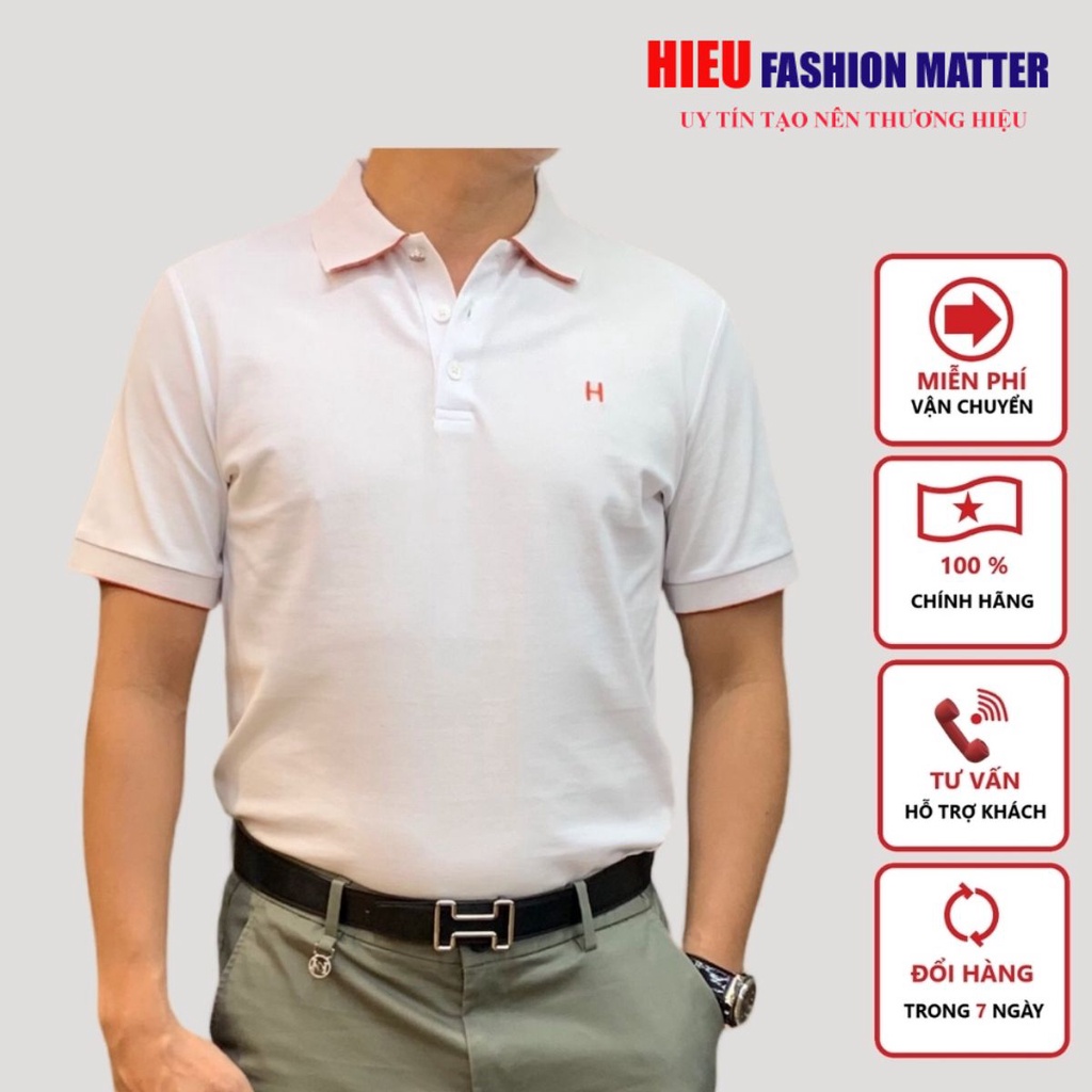 Áo Polo Nam Nữ ⚡ L.I.K.E A.U.T.H.E.N.T.I.C ⚡ Áo polo H.E.R.M.E.S on web logo thêu check cổ MLN