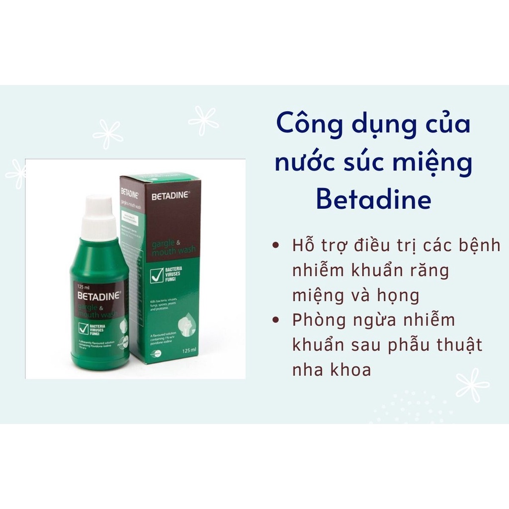 Nước Súc Miệng BETADINE 125ML cửa hàng chính hãng