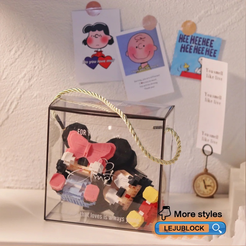 Các khối xây dựng chuột mickey minnie nanoblock linabell ghép hình trẻ em hộp quà một mảnh đồ chơi trẻ em Disney búp bê quà tặng cho bạn gái giáng sinh Naruto kakashi luffy chopper