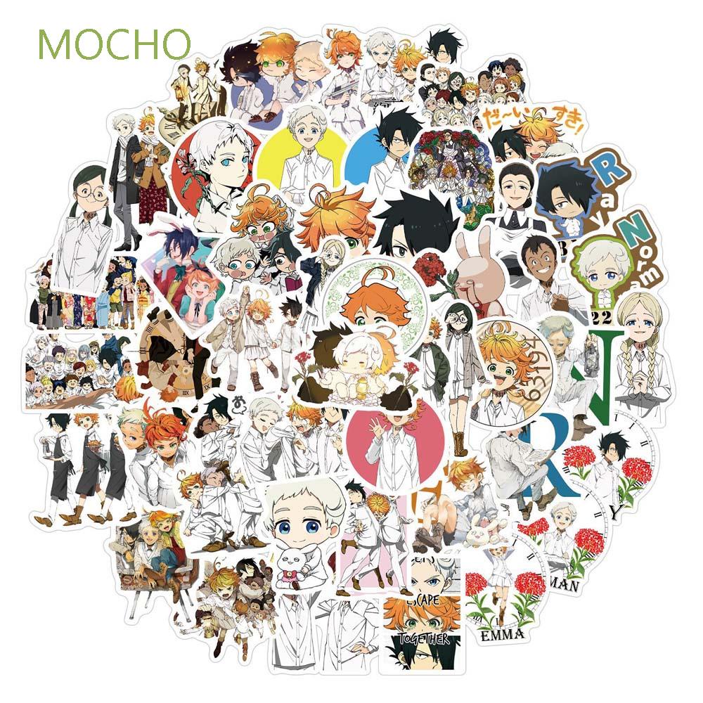 Set 50 hình dán chủ đề anime Miền đất hứa xinh xắn chống nước dùng để trang trí vali / guitar / laptop đẹp mắt
