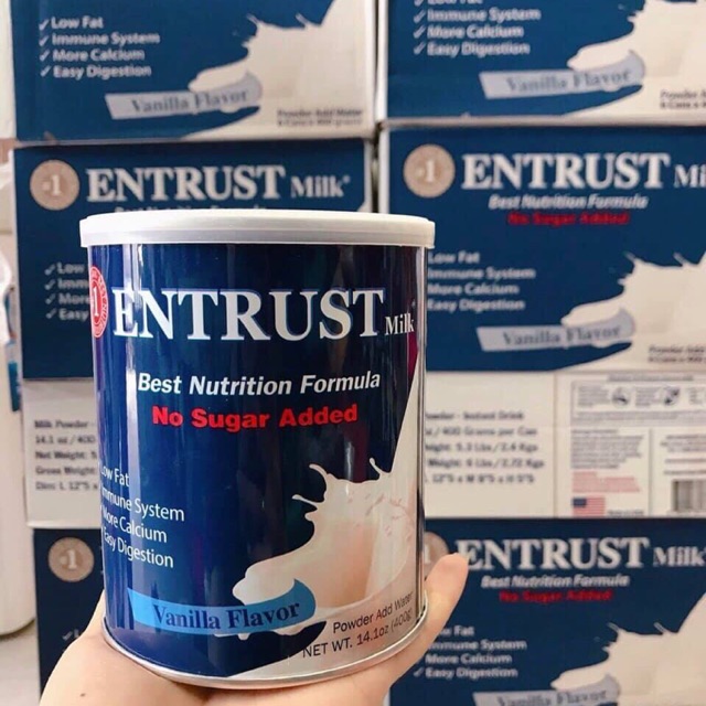 Sữa entrust của Mỹ dành cho người bị tiểu đường hoặc không thích sữa ngọt