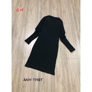 váy len gân body
