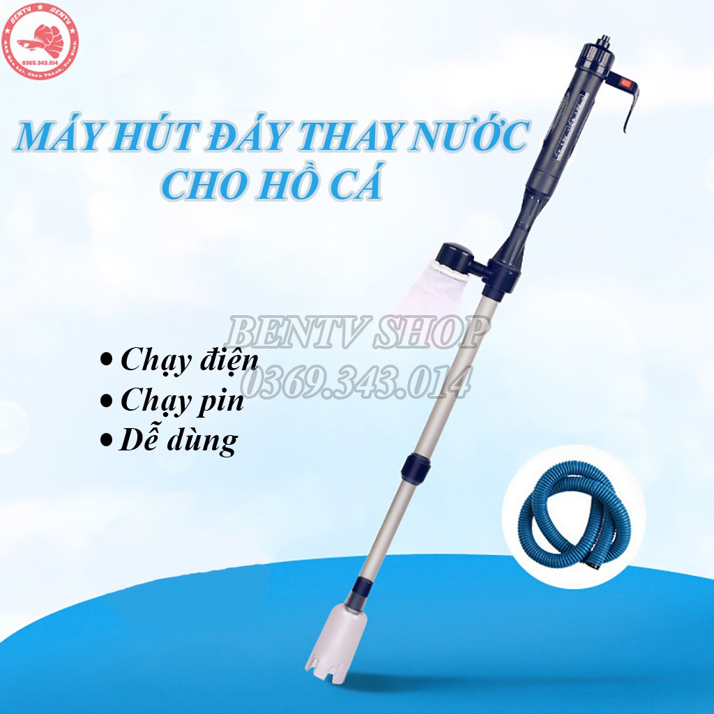 Máy Hút Cặn Phân Chạy Điện Hoặc Pin Cho Hồ Cá