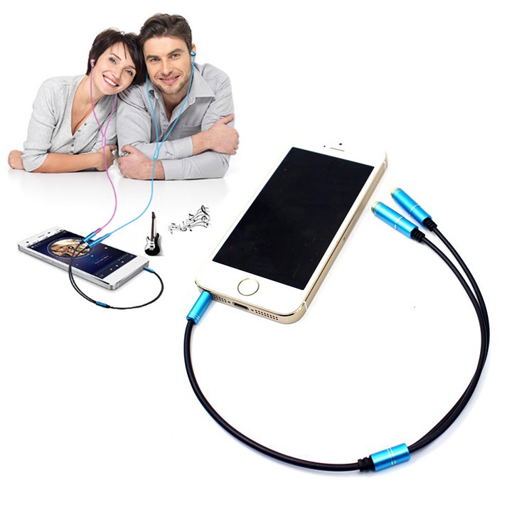 Cáp Chia Tai Nghe 1 Đầu Cực 3.5MM Ra 2 Chân 3.5MM Chữ Y
