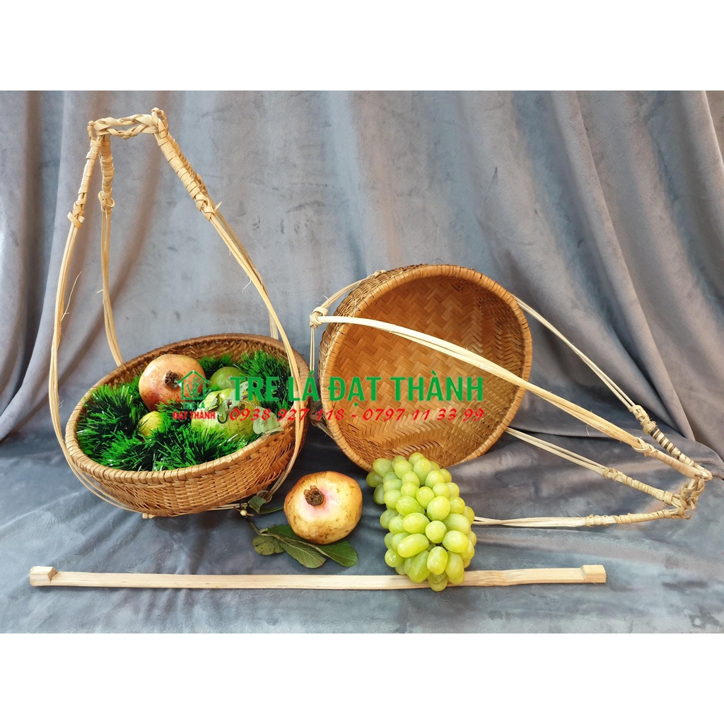 Quang gánh tre hun khói, trang trí bằng tre tự nhiên