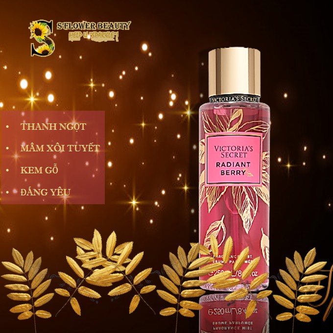 🍒 Xịt Thơm Toàn Thân Victoria's Secret Body Mist Radiant Berry