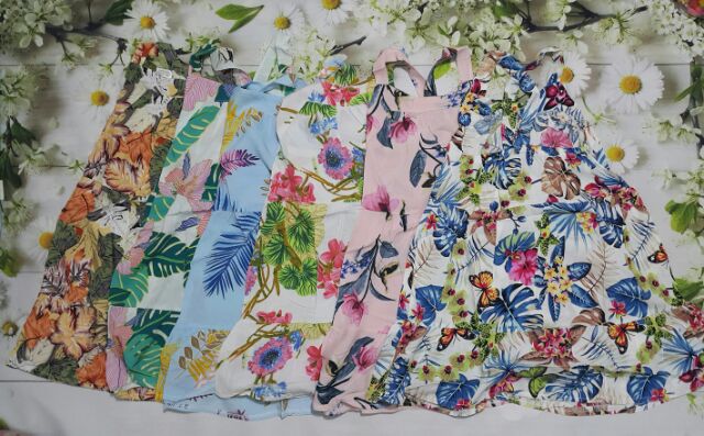 Váy lanh lụa 2 dây cho bé