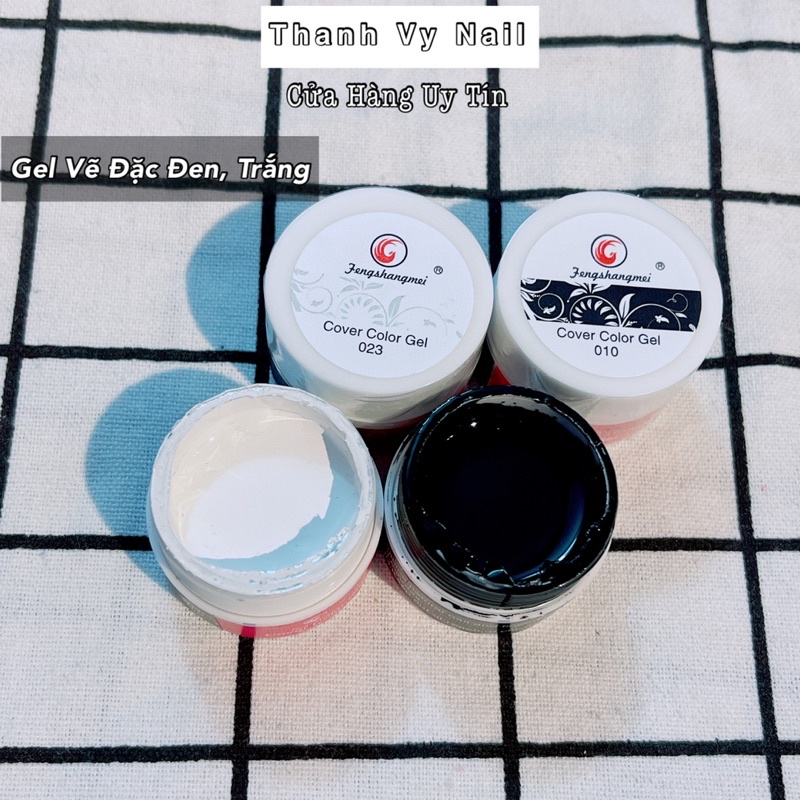 Gel Vẽ Đặc, Gel Đen Trắng Vẽ Siêu Đặc [Thanh Vy Nail]