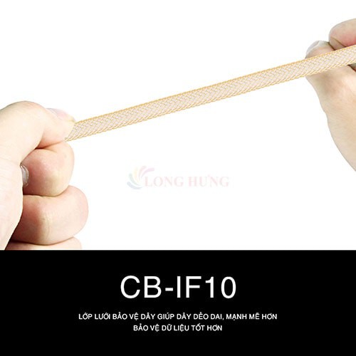 Cáp Lightning Bagi dây lò xo 1m IF100 - Hàng chính hãng - Cổng Lightning tiện dụng Chiều dài 1m Dòng điện ổn định