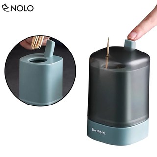 Hộp Đựng Tăm Xỉa Răng Có Nút Nhấn Tự Động Bật Tăm Lên Chất Liệu Nhựa PP Thực Phẩm