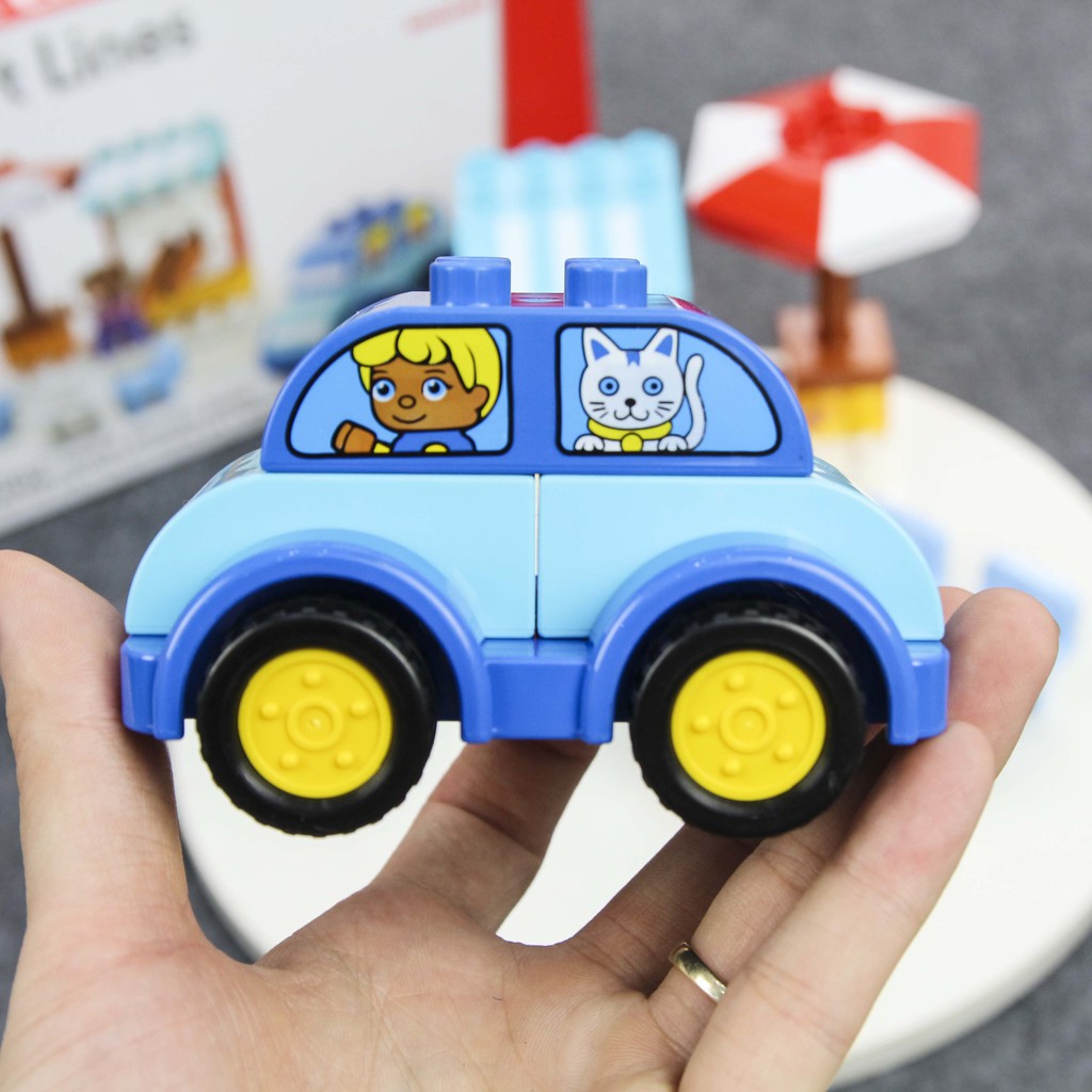 Bộ đồ chơi lắp ghép xếp hình cứu hỏa/ quầy bán hàng 20 mảnh smoneo duplo Toyshouse - 77002