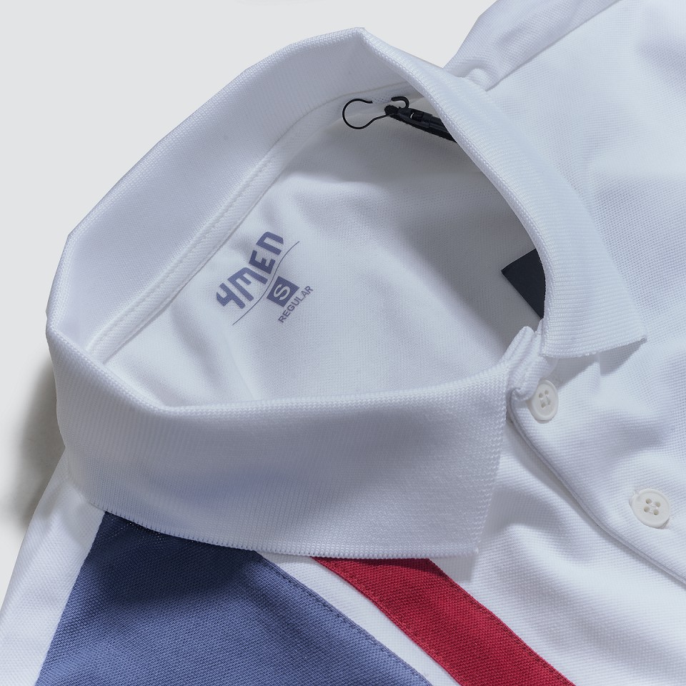 Áo thun polo nam có cổ 4MEN PO041 cổ trụ bẻ, ngắn tay, form suông, vải cá sấu cotton cao cấp phối sọc độc đáo | BigBuy360 - bigbuy360.vn