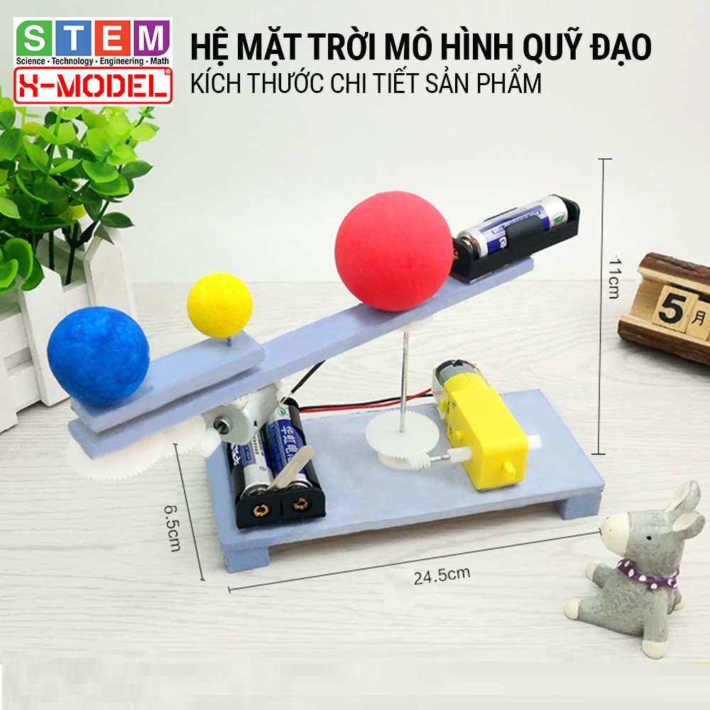 Đồ chơi thông minh STEM mô hình lắp ráp Hệ Mặt Trời quỹ đạo (Mặt trời- Trái Đất- Mặt trăng) ST109 XMODEL cho bé