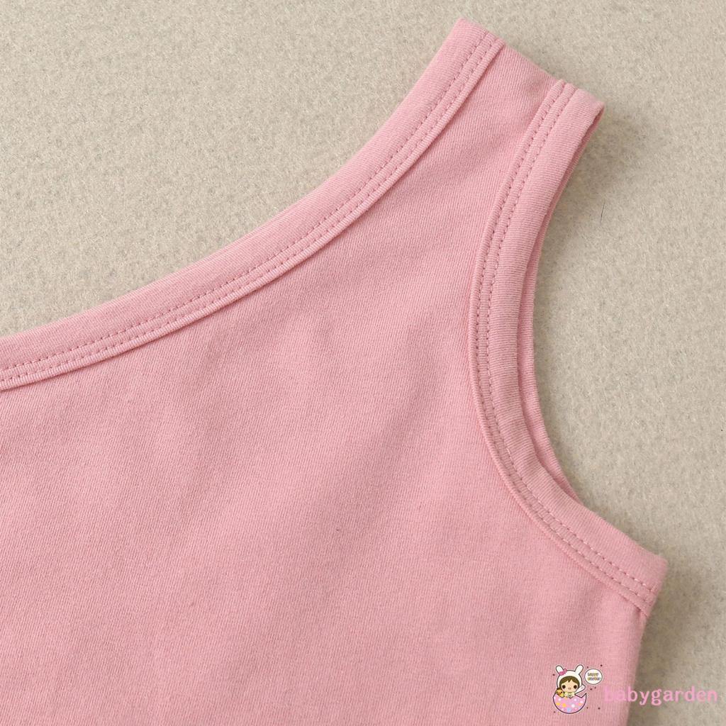 Bộ Áo + Chân Váy Chữ A Màu Trơn Thời Trang Cho Bé Gái