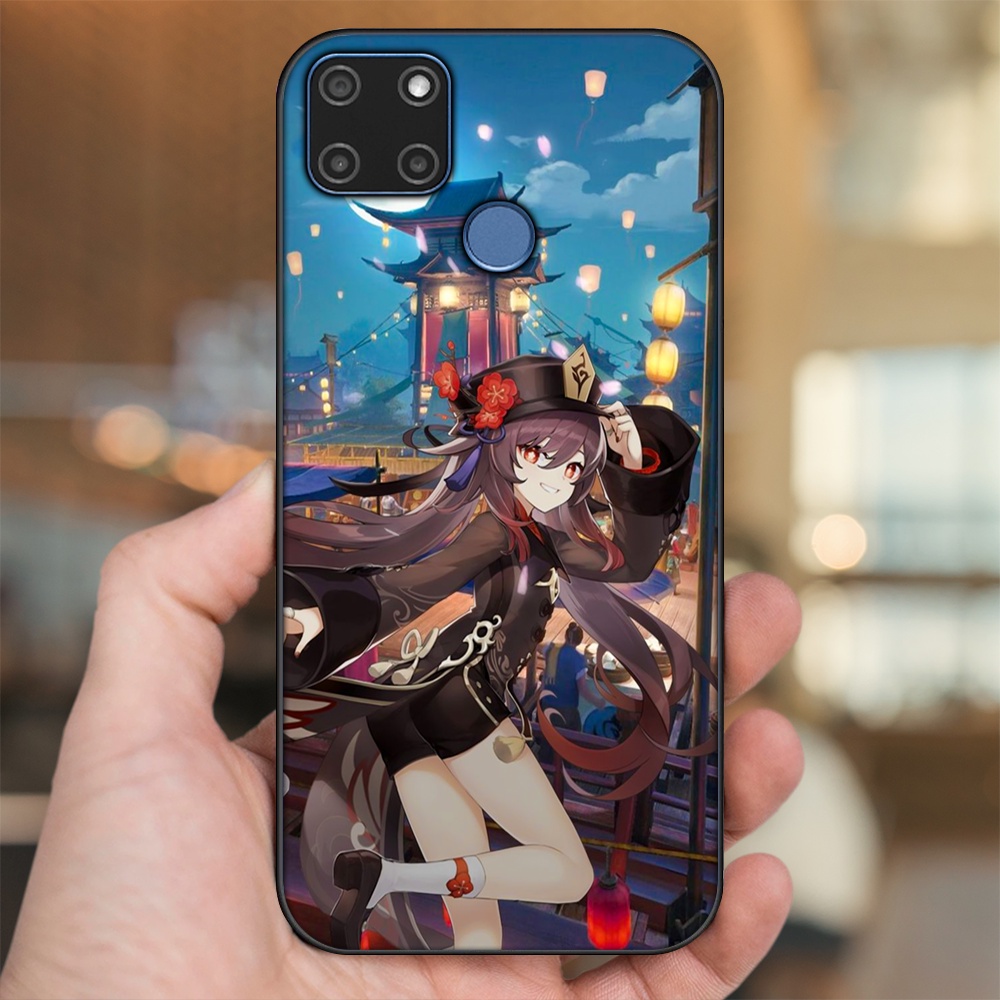 Ốp lưng Realme C12, C21Y viền đen in hình Hutao Genshin Impact