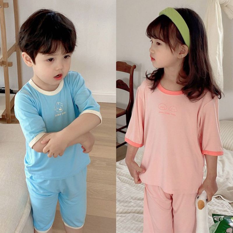 Bộ Đồ Mặc Nhà 7 Tấc Họa Tiết Hoạt Hình Thời Trang Mùa Hè Cho Bé
