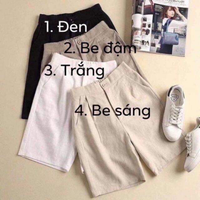 Quần đùi đũi ống rộng khoá thật, quần short ống rộng Unisex Nam - Nữ cạp cao