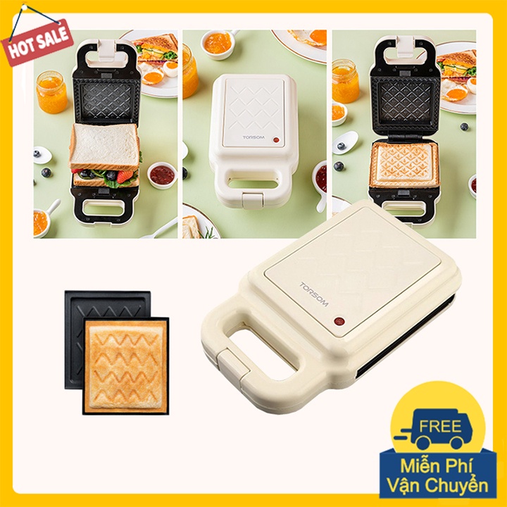 Máy nướng bánh sanwich - Mua kèm 5 khay Torsom BẢN MỚI