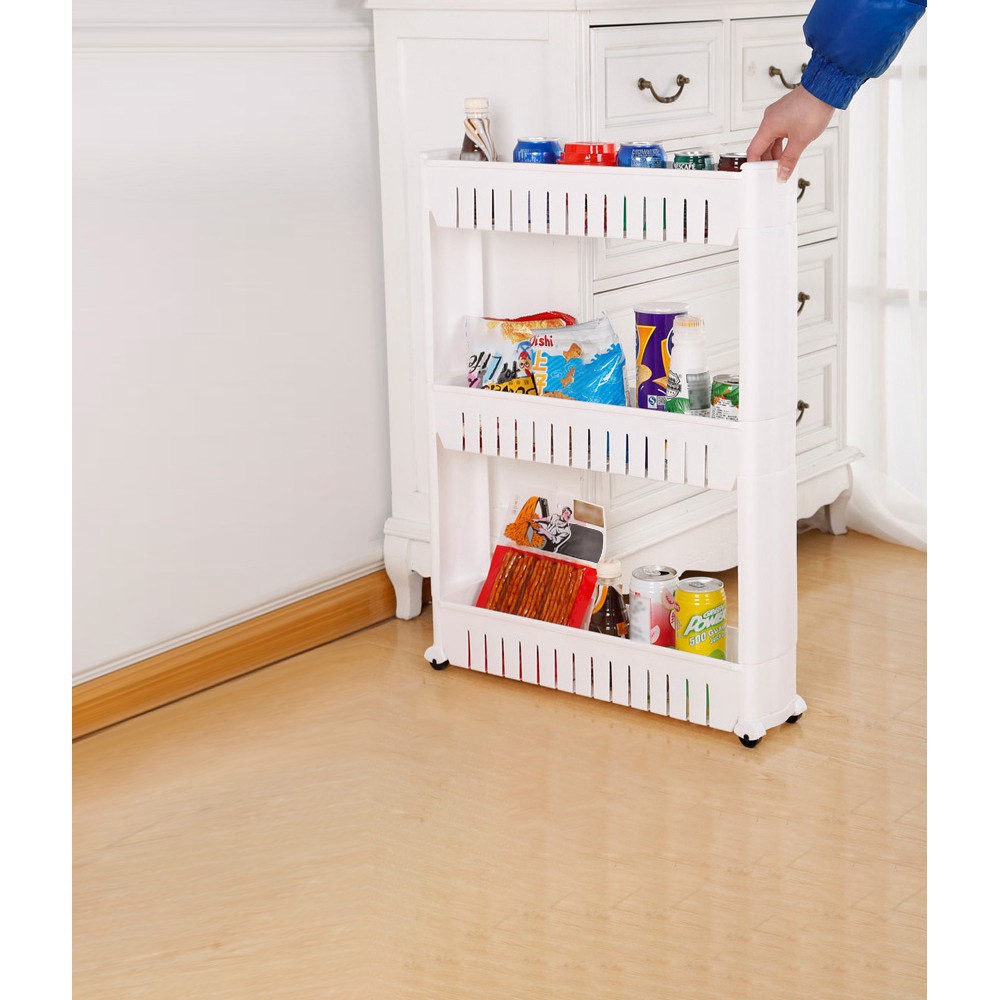 Kệ để đồ 3 tầng đa năng có bánh xe ❣️FREESHIP ❣️Thiết kế gọn nhẹ, mỏng, tiết kiệm khôn gian,