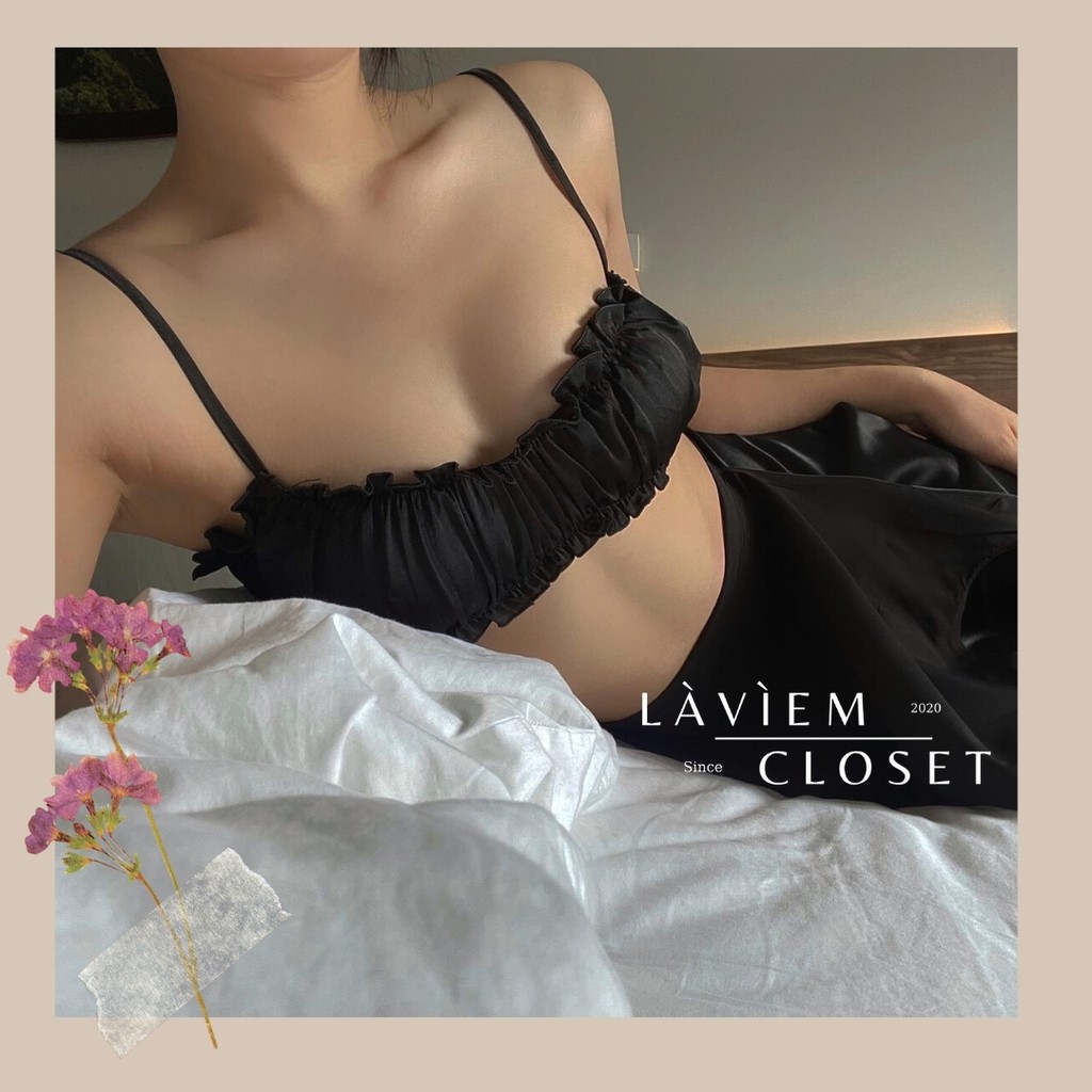 Áo croptop nữ kiểu 2 dây sợi bún dún ngực ôm body lụa satin màu trơn, phong cách hàn quốc sexy quyến rũ | BigBuy360 - bigbuy360.vn