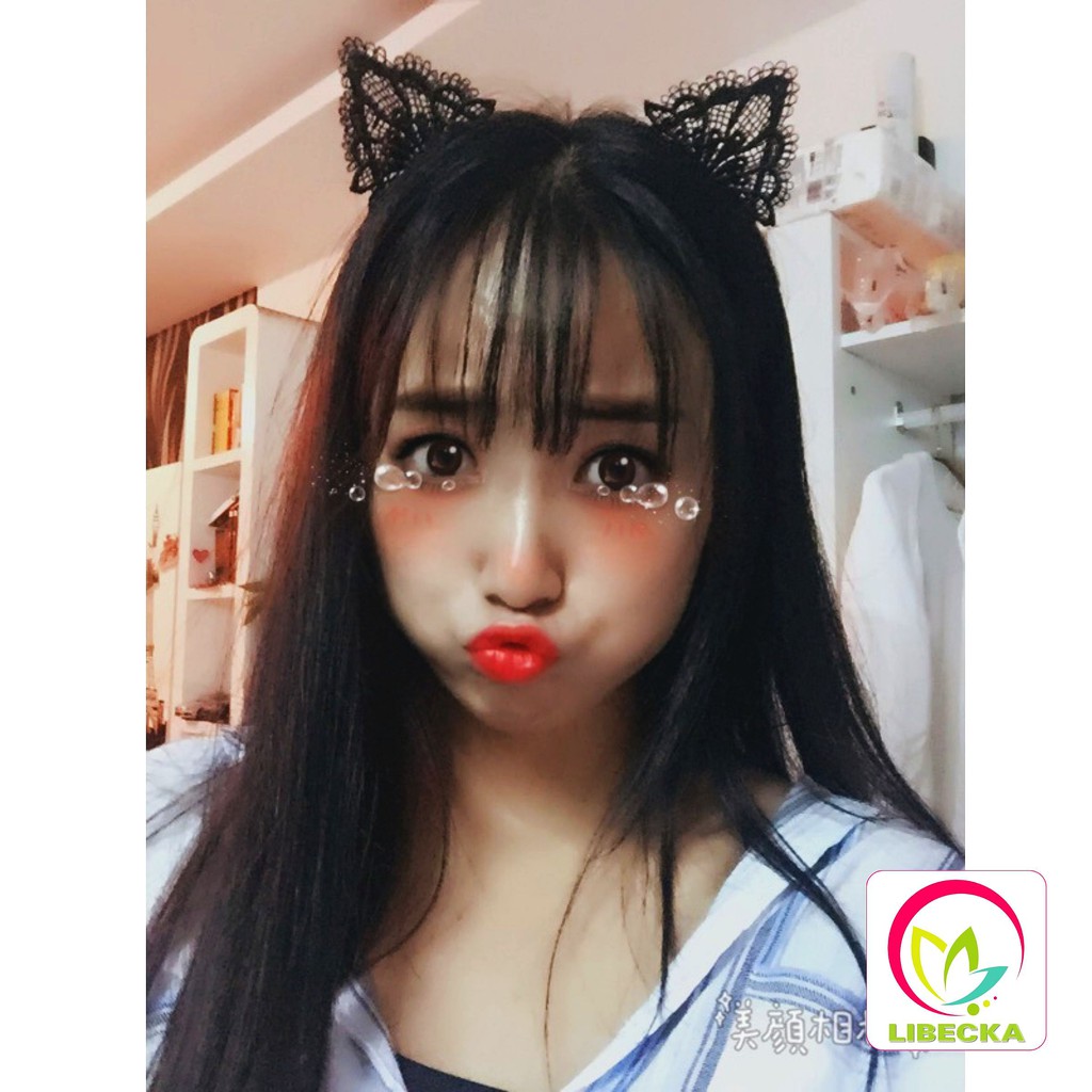 Bờm băng đô cài tóc nữ tai thỏ gấu mèo trang điểm Ren đẹp dễ thương đáng yêu Cute Hot Trend Hàn Quốc LIBECKA BOM01
