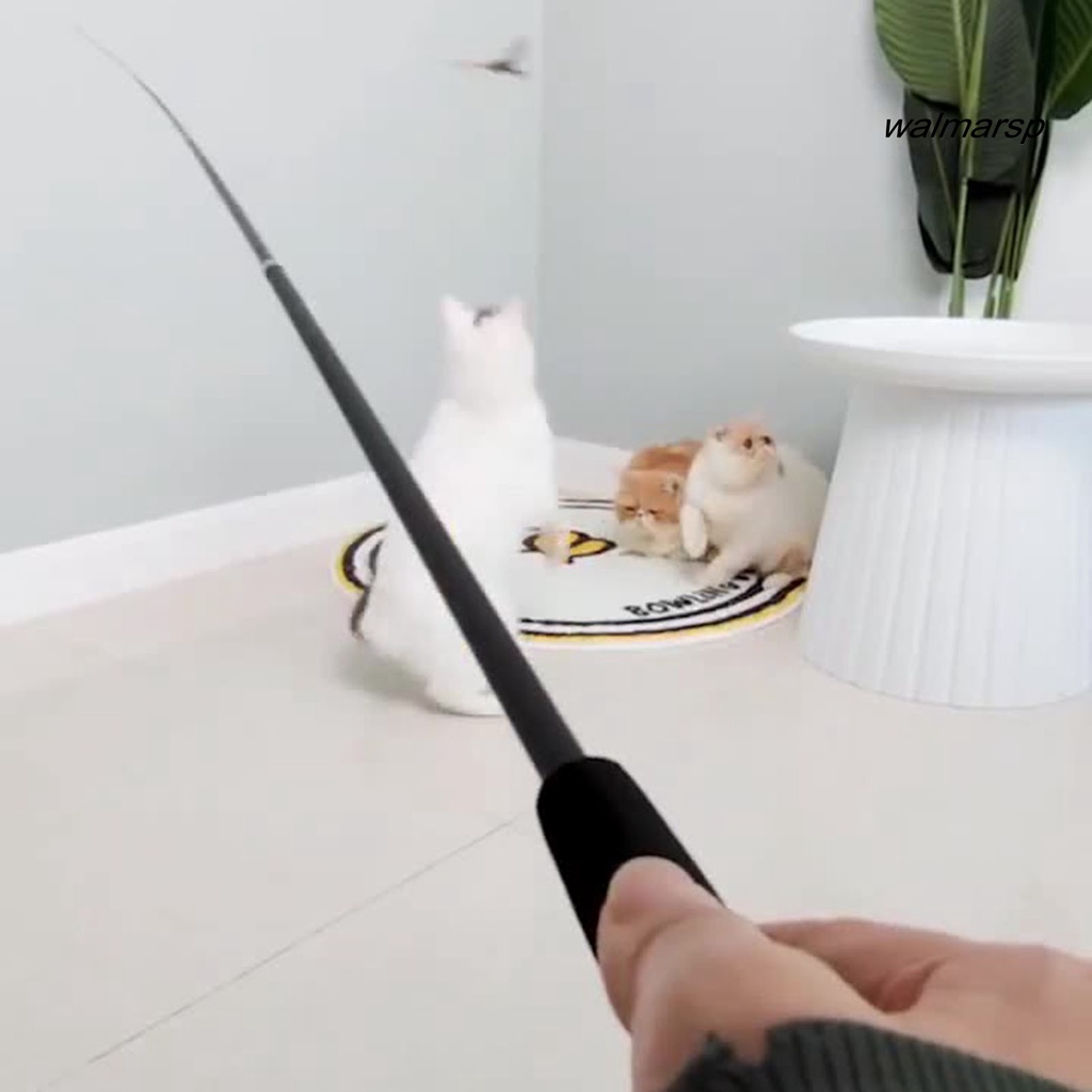 Đồ Chơi Cần Câu Dài 1.8m Kèm 2 Chuông Và Lông Vũ Siêu Bền Dành Cho Mèo Cưng