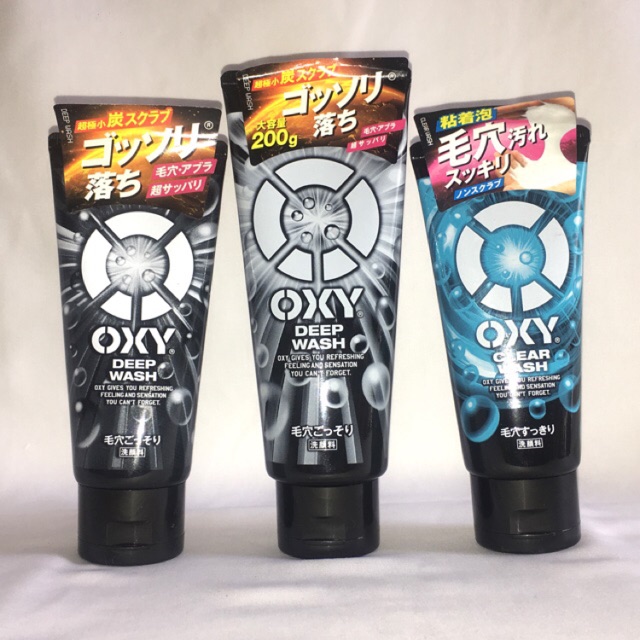 Sữa rửa mặt Oxy Deep Wash dành cho nam, màu đen, màu xanh - có tác dụng sạch sâu Nhật Bản