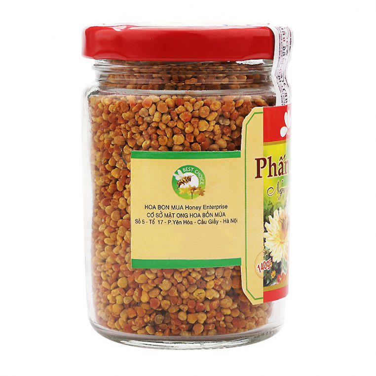 Phấn Hoa 100% Nguyên Chất Từ Thiên Nhiên (140g) - Chăm Sóc Sức Khỏe - Thương Hiệu Hoa Bốn Mùa