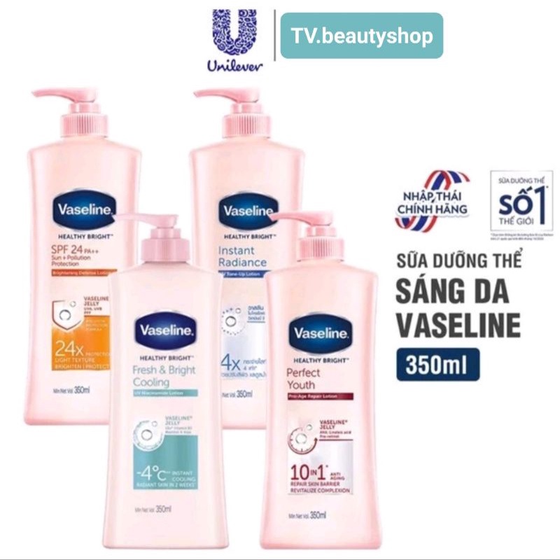 Sữa dưỡng thể trắng da Vaseline 300ml/ 320/ 350ml Healthy White/ Serum/ Gluta Hya Thái Lan