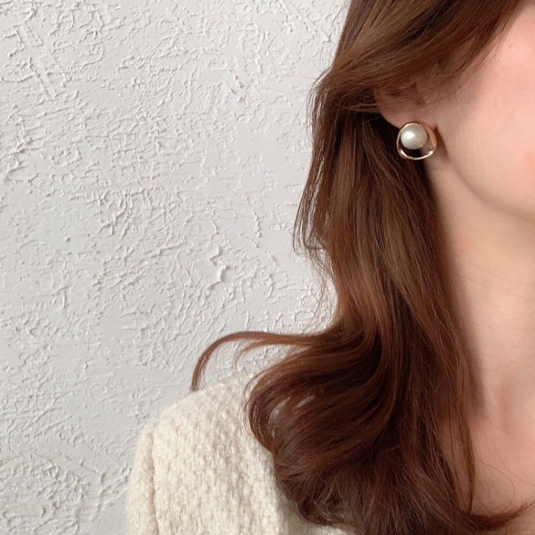 Khuyên Tai Hình Học Đính Ngọc Trai Thanh Lịch Tinh Tế Thời Trang Phong Cách Hàn Quốc Cho Nữ