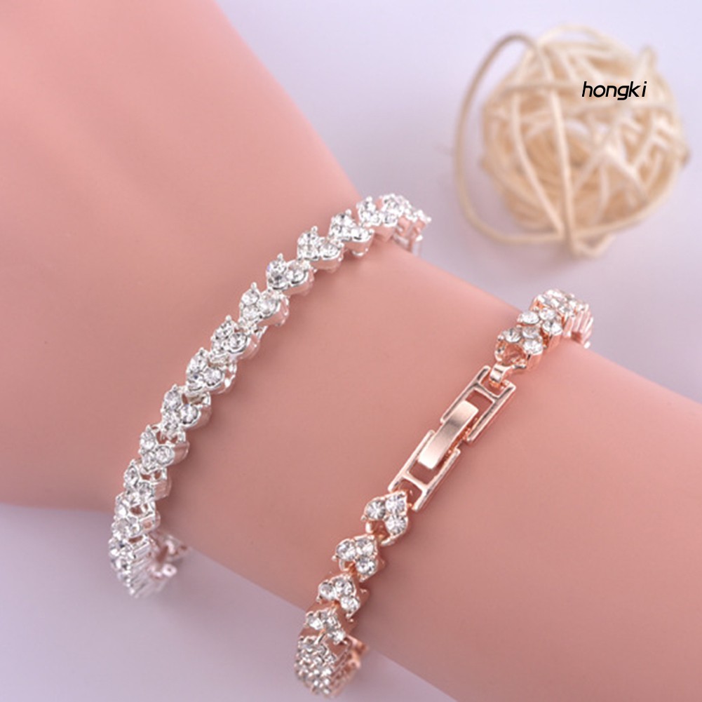 Vòng đeo tay đính kim cương giả lấp lánh thời trang cho nữ tùy chọn màu sắc