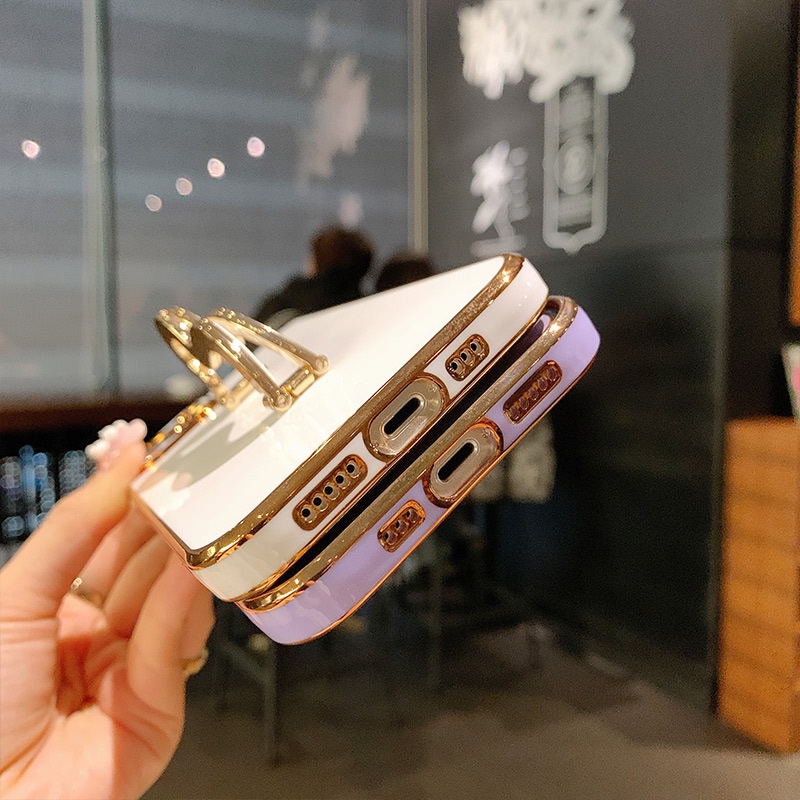 Ốp Điện Thoại Có Giá Đỡ Kim Loại Hình Gấu Cho iPhone14 13pro 12 11pro Xsmax XR 7 / 8PLUS SE2020 6S